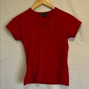 Ralph Lauren Vibrant Red V-Neck Tee